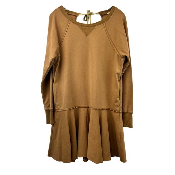 Wishlist Drop Waist Sweatshirt Dress Flounce Skirt Brown Size M/L Pockets - Picture 1 of 8